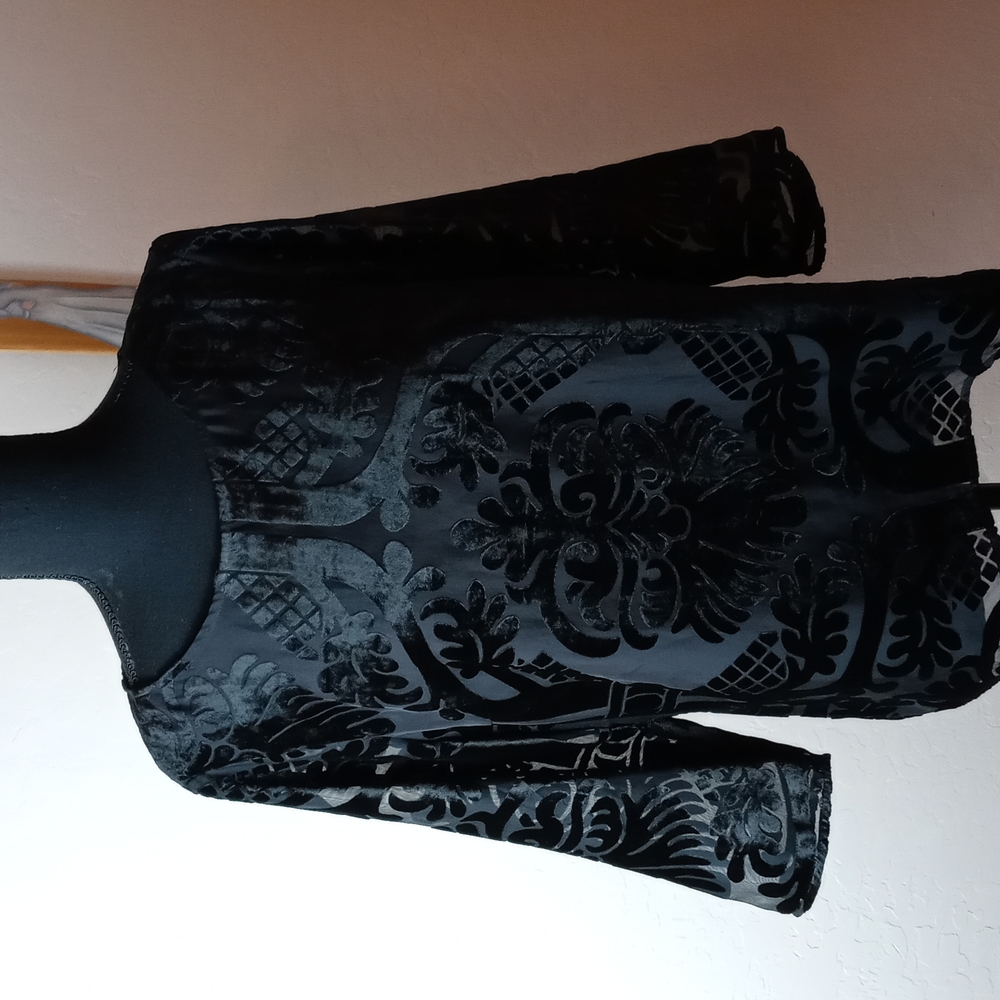 RSVP by Talbots Black Velour Blouse